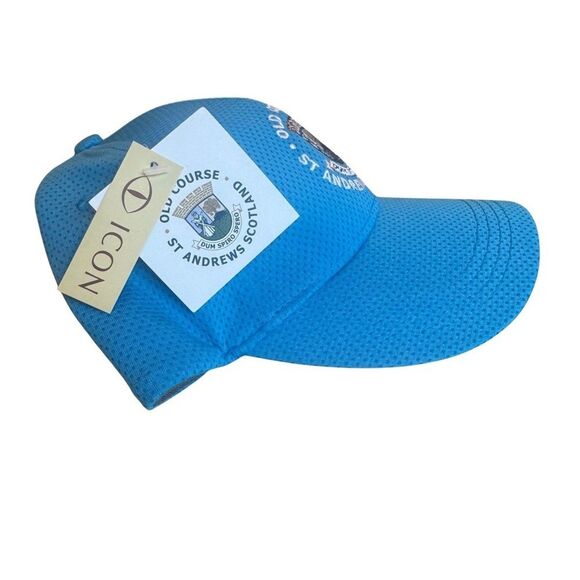 ICON Old Course St Andrews Scotland Golf Cap Blue Performance Mesh NWT - Picture 3 of 6